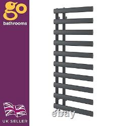 Offset Heated Bathroom Towel Rail Grey Vertical Ladder Radiator H1610 x W500mm