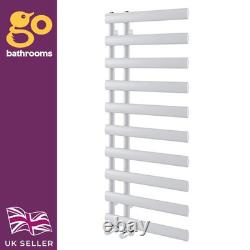 Offset White Bathroom Radiator Vertical Ladder Heated Towel Rail 1140x500mm