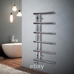 Oval Tube 988x500mm Modern Heated Bathroom Towel Rail Radiator Chrome Anthracite