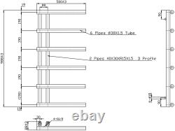 Oval Tube 988x500mm Modern Heated Bathroom Towel Rail Radiator Chrome Anthracite