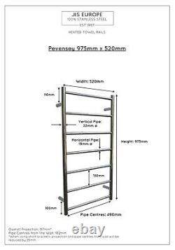 Pevensey 520 New Heated Towel Rail (Electric Only)