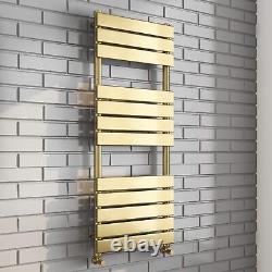 Polished Brass Heated Towel Rail Radiator 1200 x 500mm Malibu