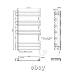 Prefilled Electric Heated Towel Rail Manual Radiator Bathroom Ladder Flat Panel