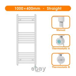 Prefilled Straight Curved Flat Panel Electric Heated Towel Rail Radiator White
