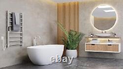 Premium Electric Heated Towel Rail Wall Mounted Chrome 800 x 500 with Timer
