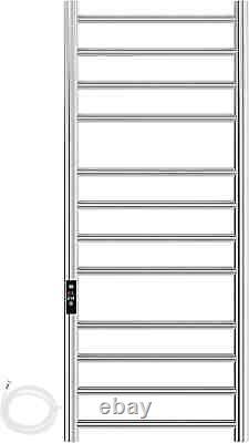 Premium Stainless Steel Electric Heated Towel Rail Chrome with Timer 1200 x 500