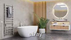 Premium Stainless Steel Electric Heated Towel Rail Chrome with Timer 1200 x 500