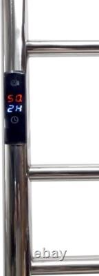 Premium Stainless Steel Electric Heated Towel Rail Chrome with Timer 1200 x 500