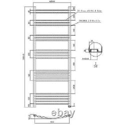 RadiLux Curved Heated Towel Rail Anthracite 1600 x 600mm