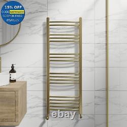 RadiLux Curved Heated Towel Rail Brushed Brass 1200 x 450mm