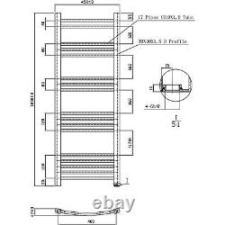 RadiLux Curved Heated Towel Rail Brushed Brass 1200 x 450mm