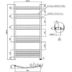 RadiLux Curved Heated Towel Rail Brushed Brass 1200 x 600mm