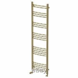 RadiLux Curved Heated Towel Rail Brushed Brass 1600 x 450mm