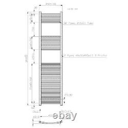 RadiLux Curved Heated Towel Rail Chrome 1800 x 450mm