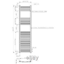 RadiLux Curved Heated Towel Rail Matt Black 1800 x 450mm