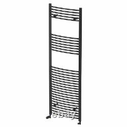 RadiLux Curved Heated Towel Rail Matt Black 1800 x 600mm