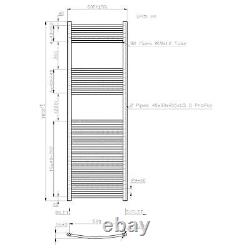 RadiLux Curved Heated Towel Rail Matt Black 1800 x 600mm