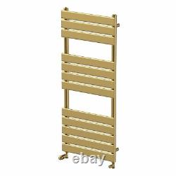 RadiLux Flat Panel Heated Towel Rail Brushed Brass 1200 x 500mm