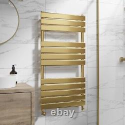 RadiLux Flat Panel Heated Towel Rail Brushed Brass 1200 x 600mm