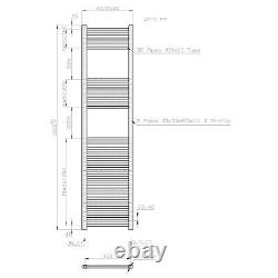 RadiLux Heated Towel Rail Anthracite 1800 x 450mm Flat