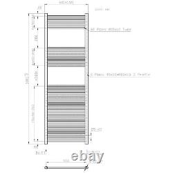 RadiLux Heated Towel Rail Chrome 1800 x 600mm Flat