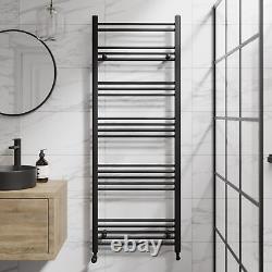 RadiLux Heated Towel Rail Matt Black 1600 x 600mm Flat