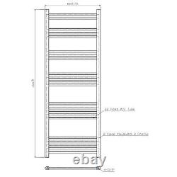 RadiLux Heated Towel Rail Matt Black 1600 x 600mm Flat