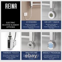 Reina Avola Flat Panel Heated Towel Rail 1424mm H x 500mm W Black