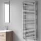 Reina Capo Flat Chrome Bathroom Heated Towel Rail Radiator 1200x600 Mild Steel