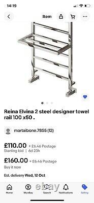 Reina Elvina 2 Designer Heated Towel rail 100cm x50cm