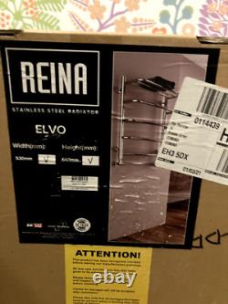 Reina Elvo heated towel rail radiator stainless steel brand new in box