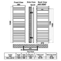 Reina Luna Straight Heated Towel Rail 1500mm H x 500mm W Stainless Steel