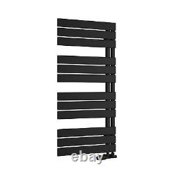 Reina Pettino Flat Panel Heated Towel Rail 1124mm H x 550mm W Black