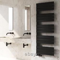 Reina Pettino Flat Panel Heated Towel Rail 1124mm H x 550mm W Black