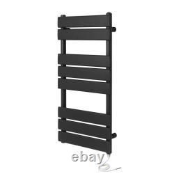 Richmond Heated Towel Rail Flat Panel Bathroom Black/Brushed Brass/Chrome