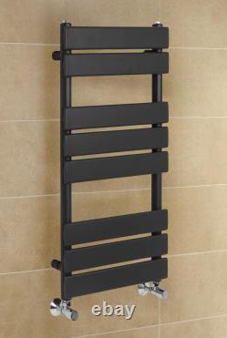 Richmond Heated Towel Rail Flat Panel Bathroom Black/Brushed Brass/Chrome