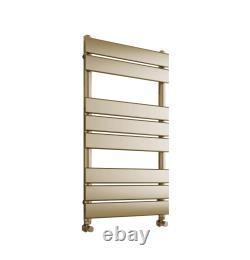 Richmond Heated Towel Rail Flat Panel Bathroom Radiator Black/Brushed Brass