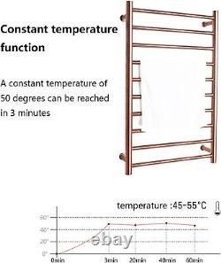 Rose Gold Electric Heated Towel Rail Warmer Radiator Timer Thermostatic Low cost