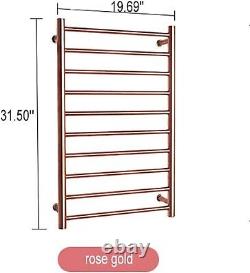 Rose Gold Electric Heated Towel Rail Warmer Radiator Timer Thermostatic Low cost