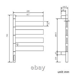 Rotatable Design Electric Towel Rail Radiator Bathroom Heated Thermostat Timer