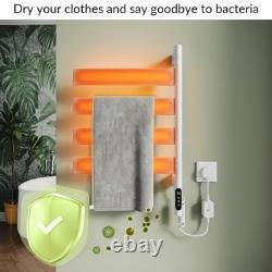 Rotatable Design Electric Towel Rail Radiator Bathroom Heated Thermostat Timer