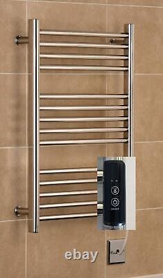 Siena 500w x 720h Stainless Steel Electric Heated Towel Rail Mirror