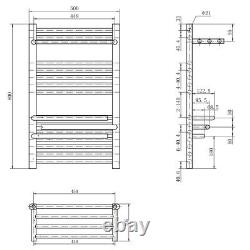 Small Heated Towel Radiator Rail Chrome Bathroom & Storage Hangers 800x500mm