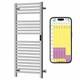Solaire Stainless Steel Dry Wifi Electric Heated Towel Rail + Timer, Chrome