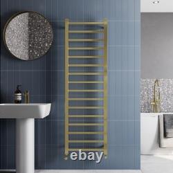 Solaro Square Bar Heated Towel Rail Brushed Brass 1600 x 500mm