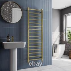 Solaro Square Bar Heated Towel Rail Brushed Brass 1600 x 500mm Solaro Square Bar Heated Towel Rail Brushed Brass 1600 x 500mm