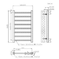 Solaro Square Bar Heated Towel Rail Brushed Brass 800 x 500mm