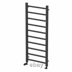 Solaro Square Bar Heated Towel Rail Matt Black 1200 x 500mm