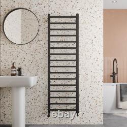 Solaro Square Bar Heated Towel Rail Matt Black 1600 x 500mm