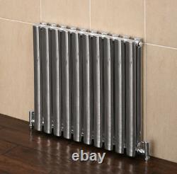 Stainless Steel Bathroom Radiator Compact Oval Tube Wall Mounted 600 x 620mm